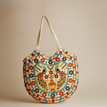 Handmade Cotton Tote Bag Colorful Shoulder Bag