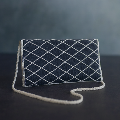 Embroidered Beaded Clutch Bag for Women