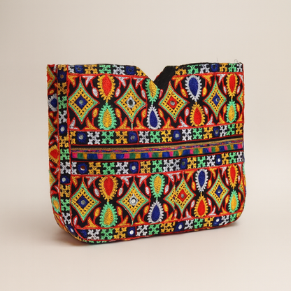 Cotton Tote Bag Colorful Embroidered Large Shoulder Bag