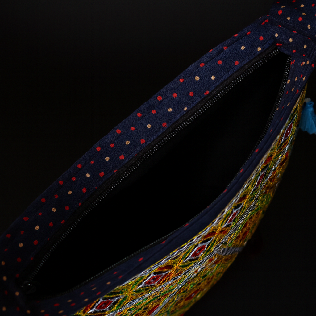 Handmade Cotton Sling Bag Colorful Embroidered Crossbody Bag