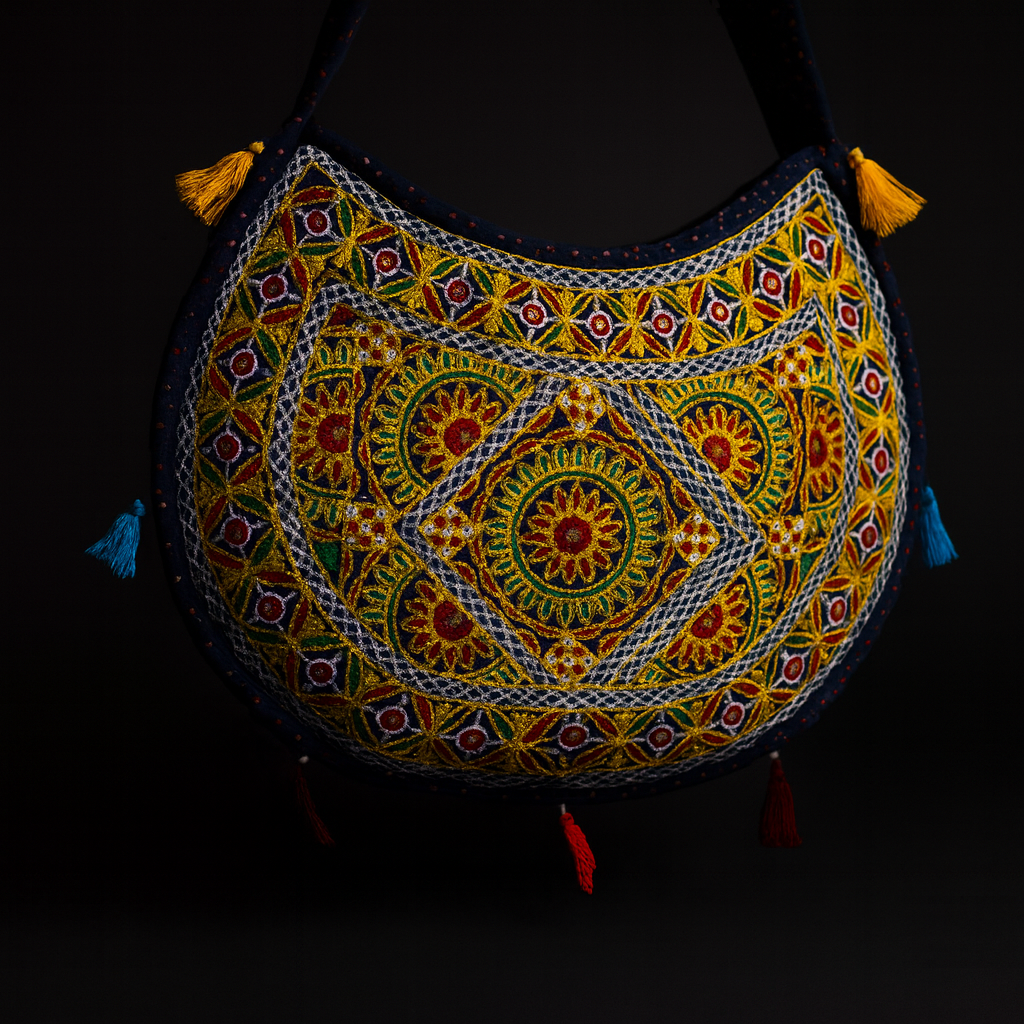 Handmade Cotton Sling Bag Colorful Embroidered Crossbody Bag