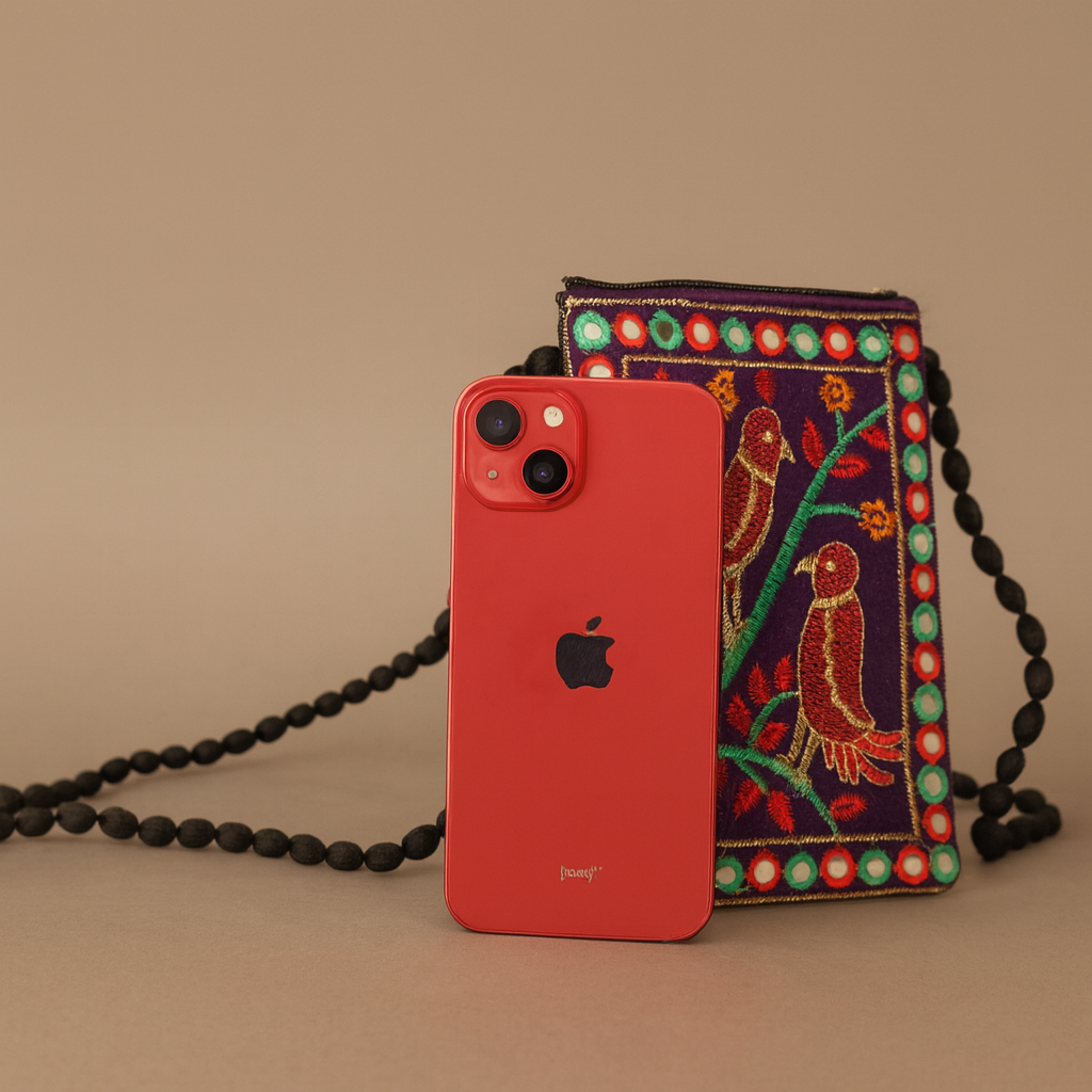 Handmade Cotton Cross Body Bag with Embroidery and Mirror Work