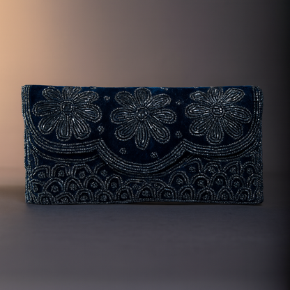 Beaded Cotton Clutch Bag for Evening and Special Occasions