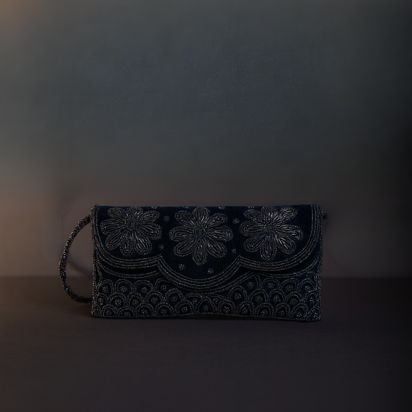 Beaded Cotton Clutch Bag for Evening and Special Occasions