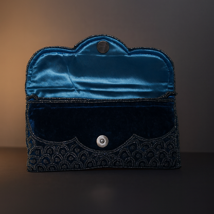 Beaded Cotton Clutch Bag for Evening and Special Occasions