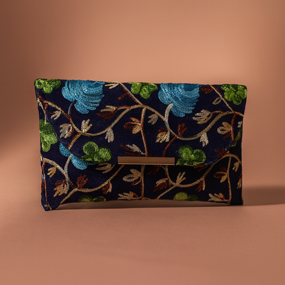 Embroidered Clutch Bag with Chain for Women