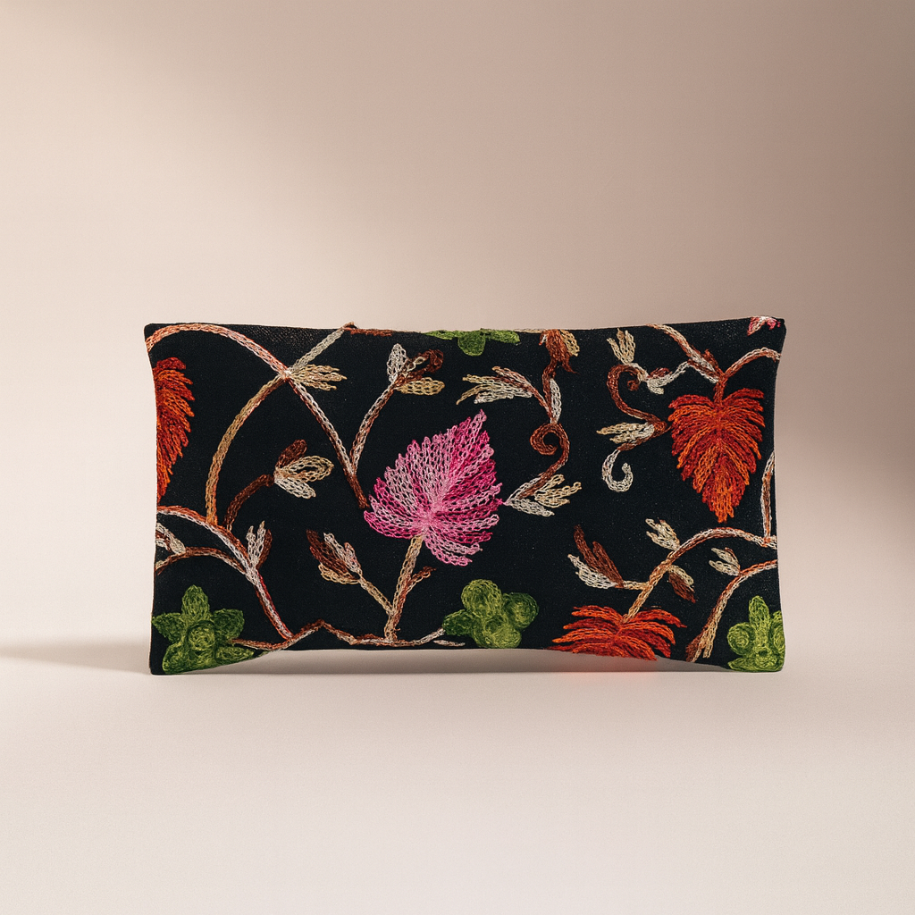 Black Clutch Bag with Golden Chain for Women